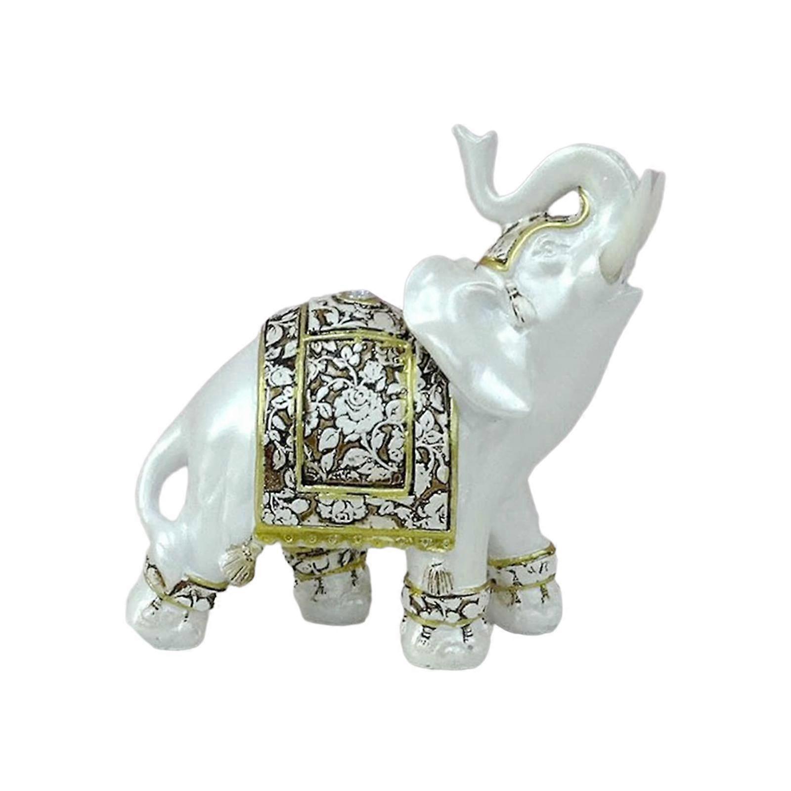 Standing Elephant Statue Decor Elephant Figurine Handmade Resin Creative