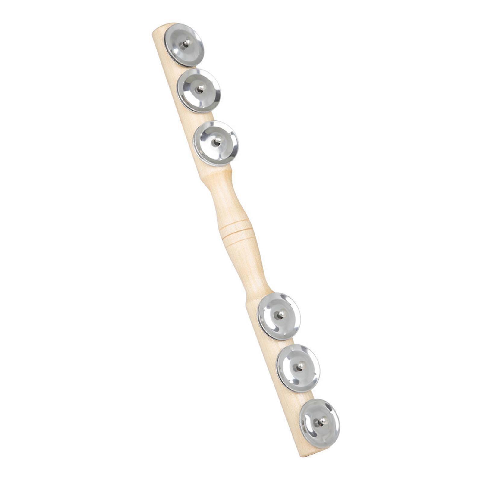 Lightweight Straight Tambourine Hand Bells Shaker Rattle Single Row Handheld Tambourine Chime Musical Instrument Toy
