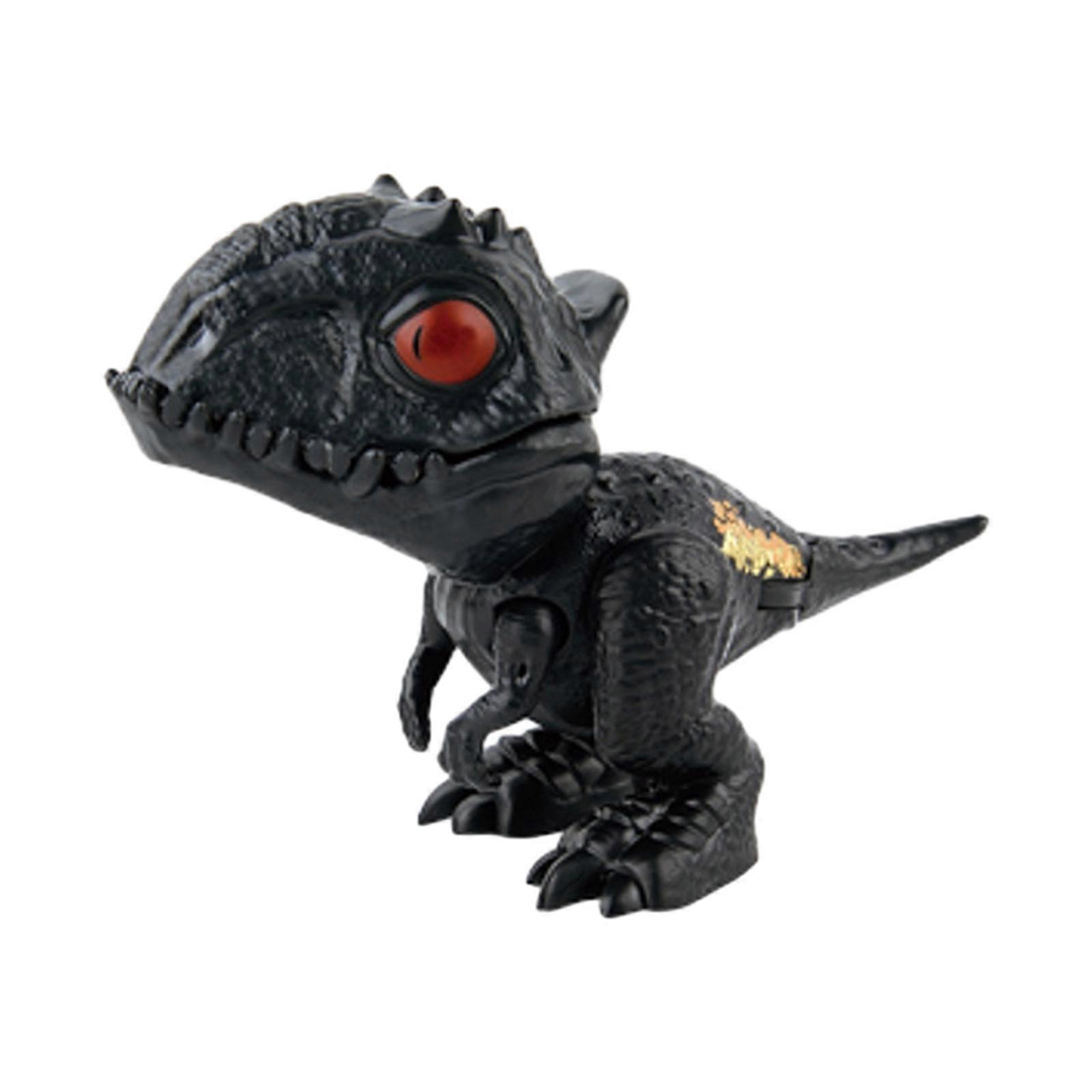 Model Figure Snap On Finger Dinosaur Toy with Moveable Mouth Educational Family Activity Children Finger Puppet Toy Multicolor