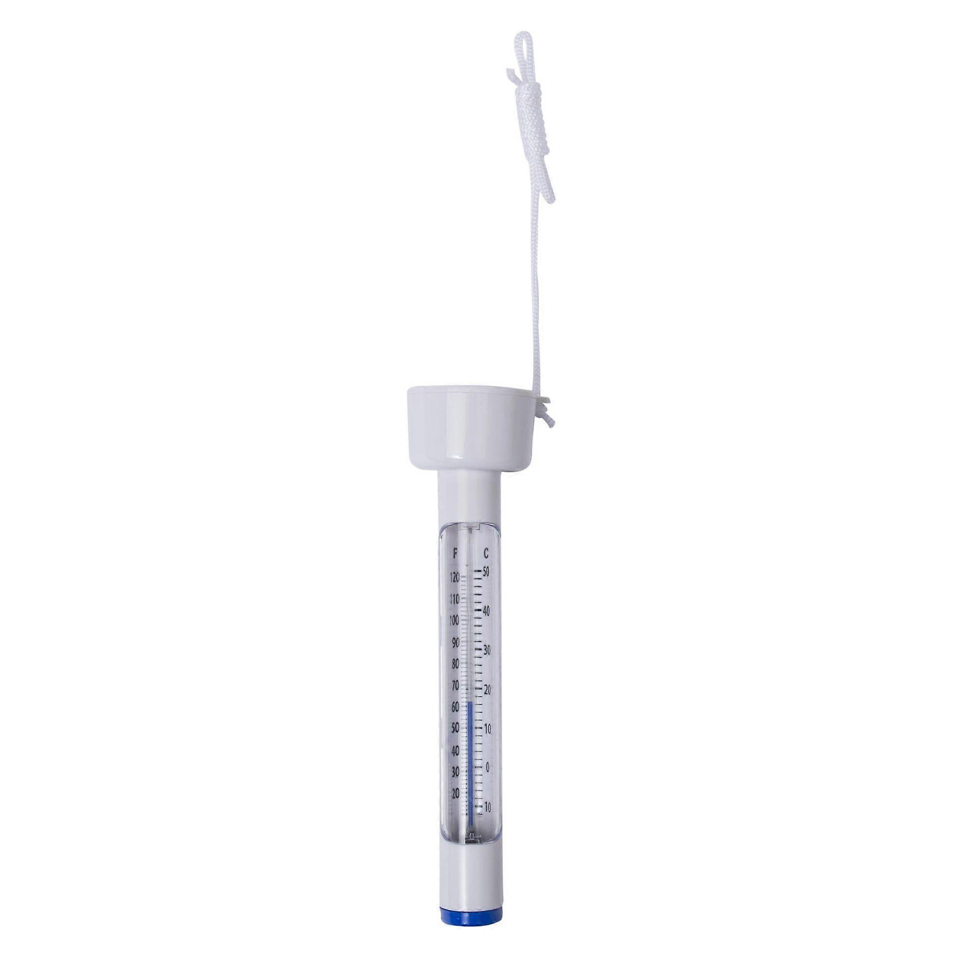 White Pool Thermometer - Accurate Floating Thermometer for Above Ground Pools, Waterproof, 12-Inch, Easy-to-Read Scale