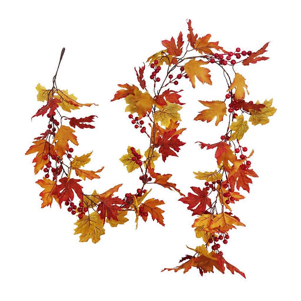Artificial Maple Leaf Fruit Garland Vines Rattan Handmade Wedding Party Backdrop Arch Wall Declaration