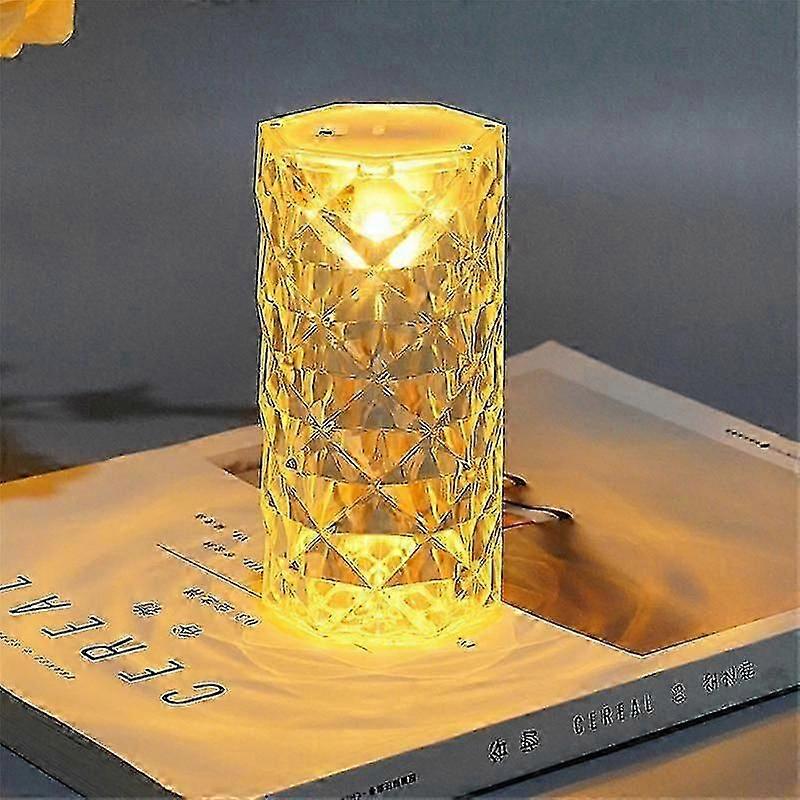 Diamond Crystal Table Lamp Rose Light Projector Bedside Romantic Atmosphere Nightlight Decor LED Touch