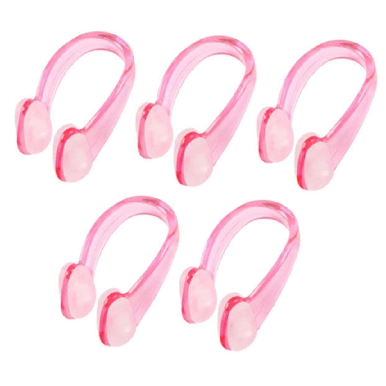Swimming Nose Clip Silica Gel Pink 5 Pack