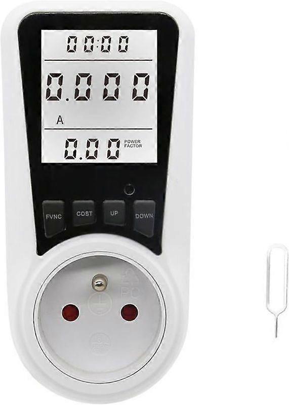 Wattmeter Socket Energy Meter Power Consumption with 7 Monitoring ModesBacklit LCD DisplayOverloads