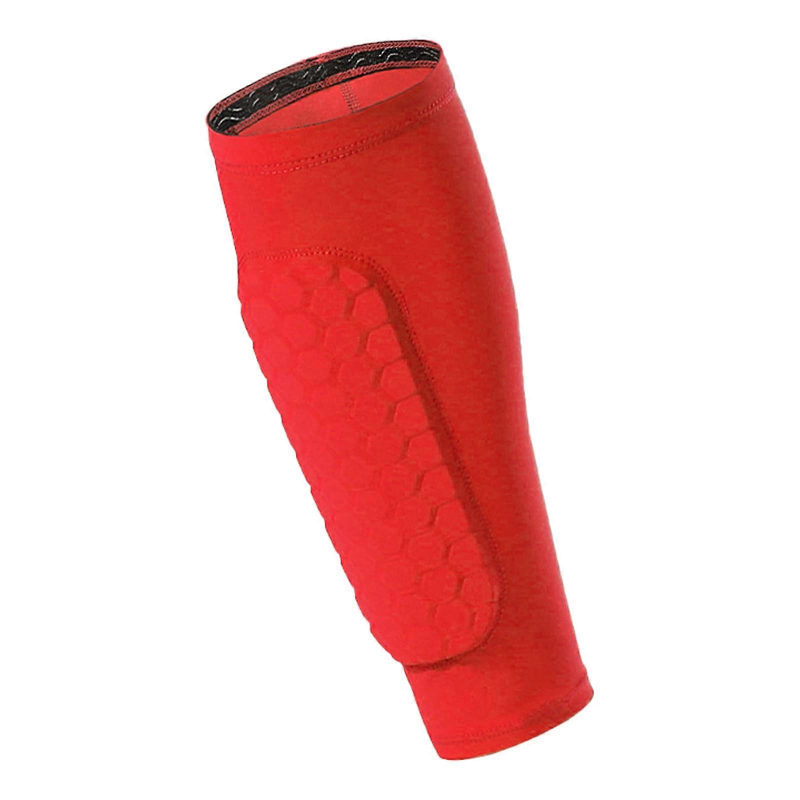 Calf Compression Sleeves for Men and Women, Red Shin Guards, Shin Defender Calf Socks, Legging Covers for Sports