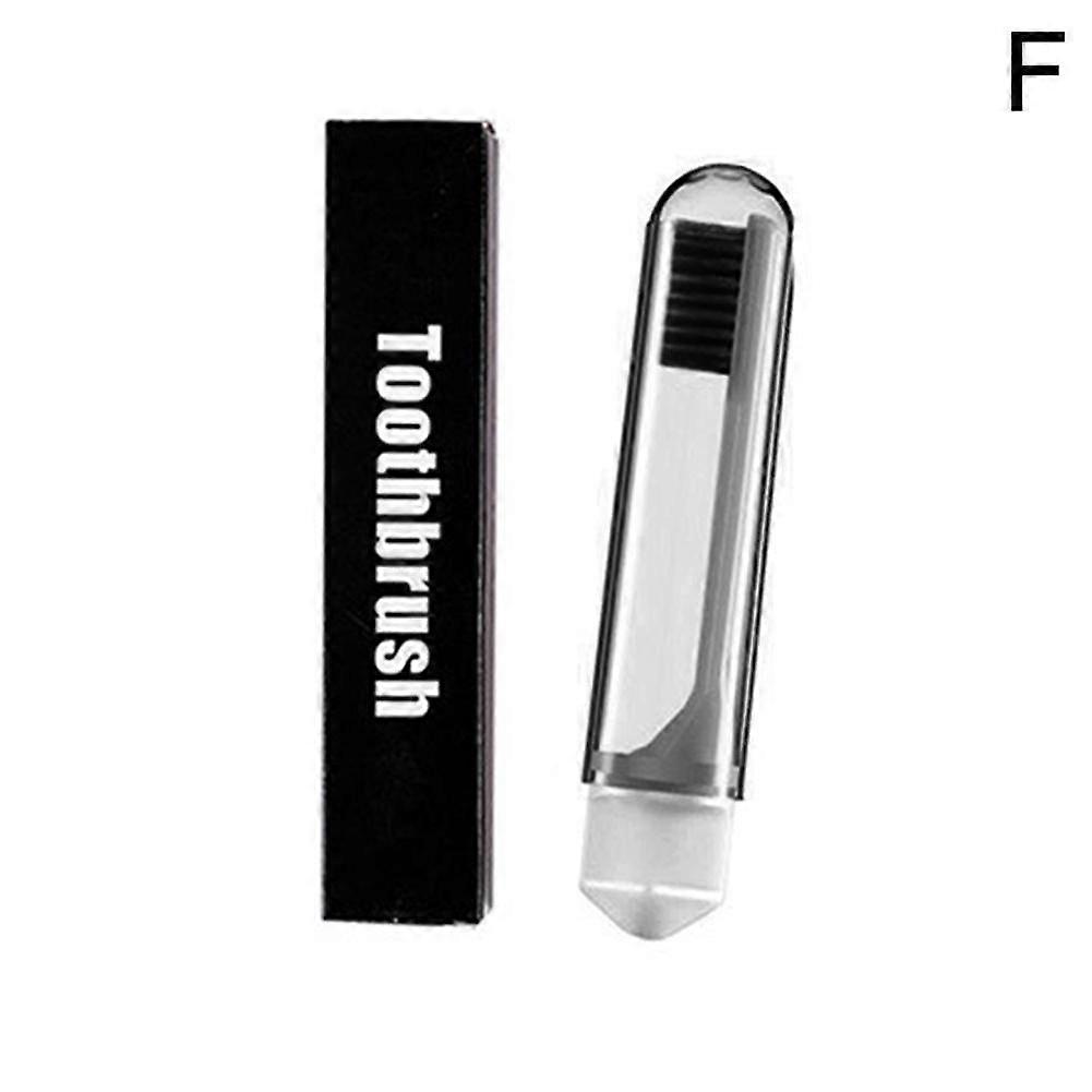 Black (F)$Household travel folding toothbrush non-disposable portable travel mini soft bristle Baixiu toothbrush