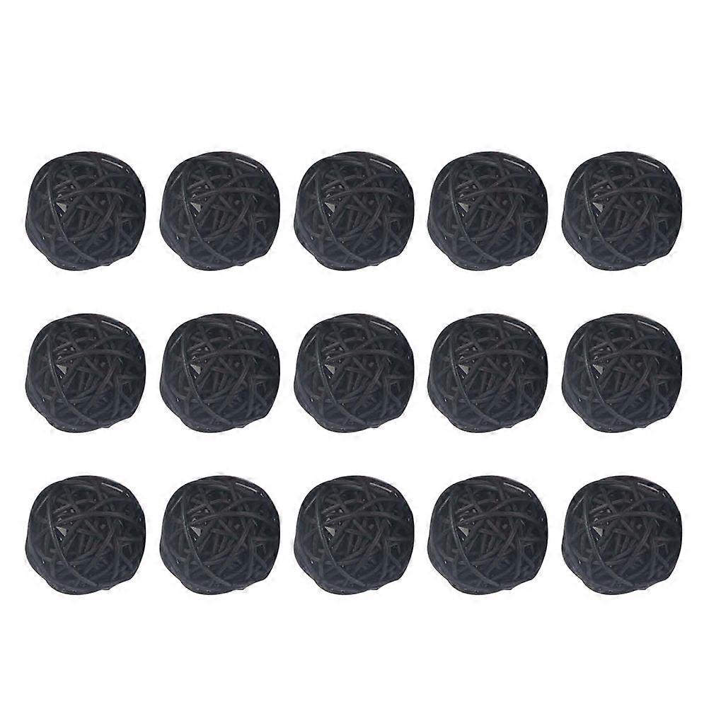15pcs Black Wicker Rattan Balls Decorative Vine Pendants for DIY Crafts Hanging Ornaments Home Hotel Bar Kindergarten Decoration