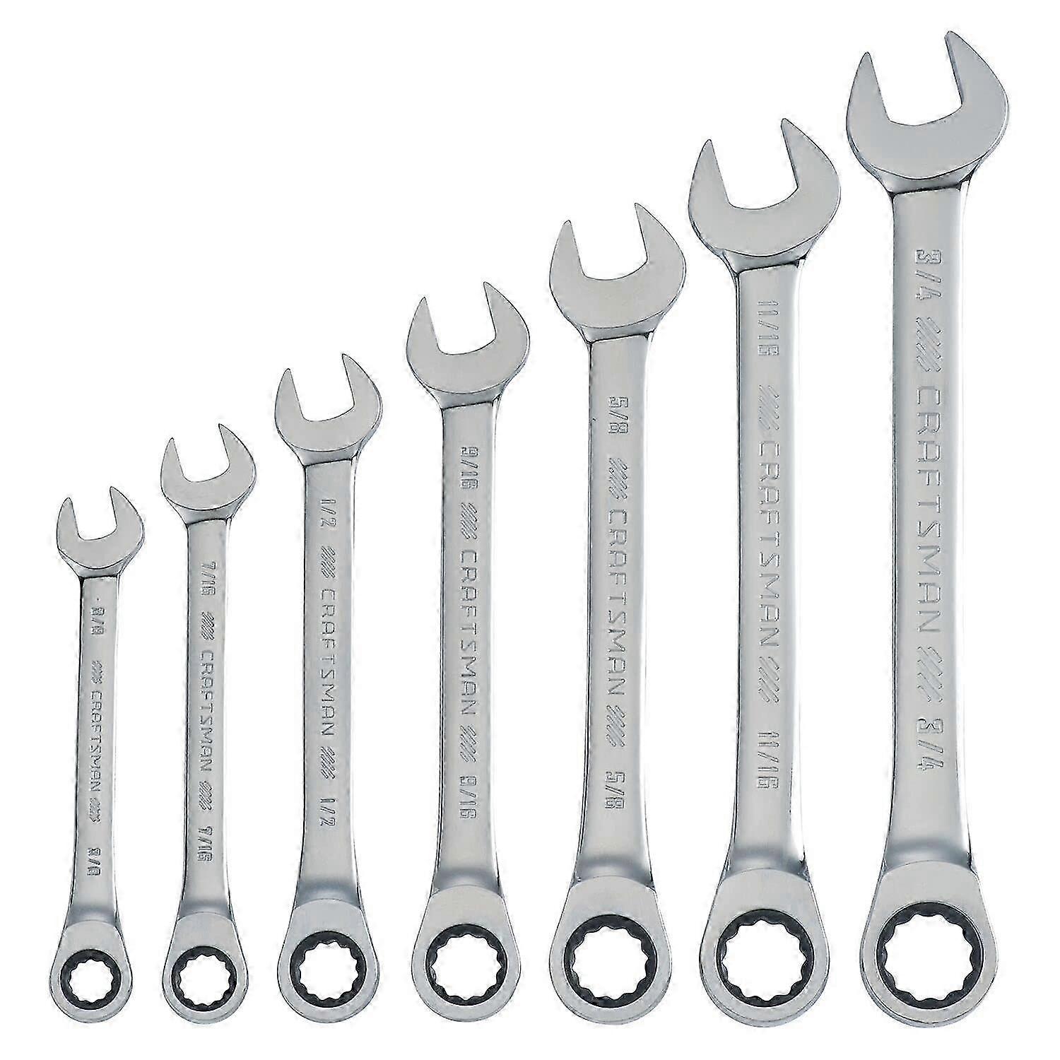7 Piece Combination Ratcheting Wrench Set