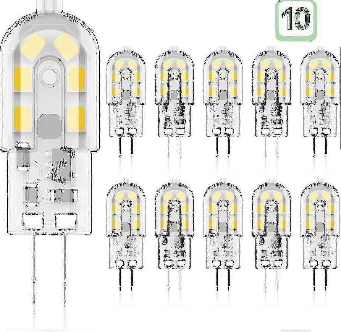 G4 2W LED電球 20W相当 ウォームホワイト 3000K 200LM 12V AC/DC 10個入り [エネルギークラスA+]