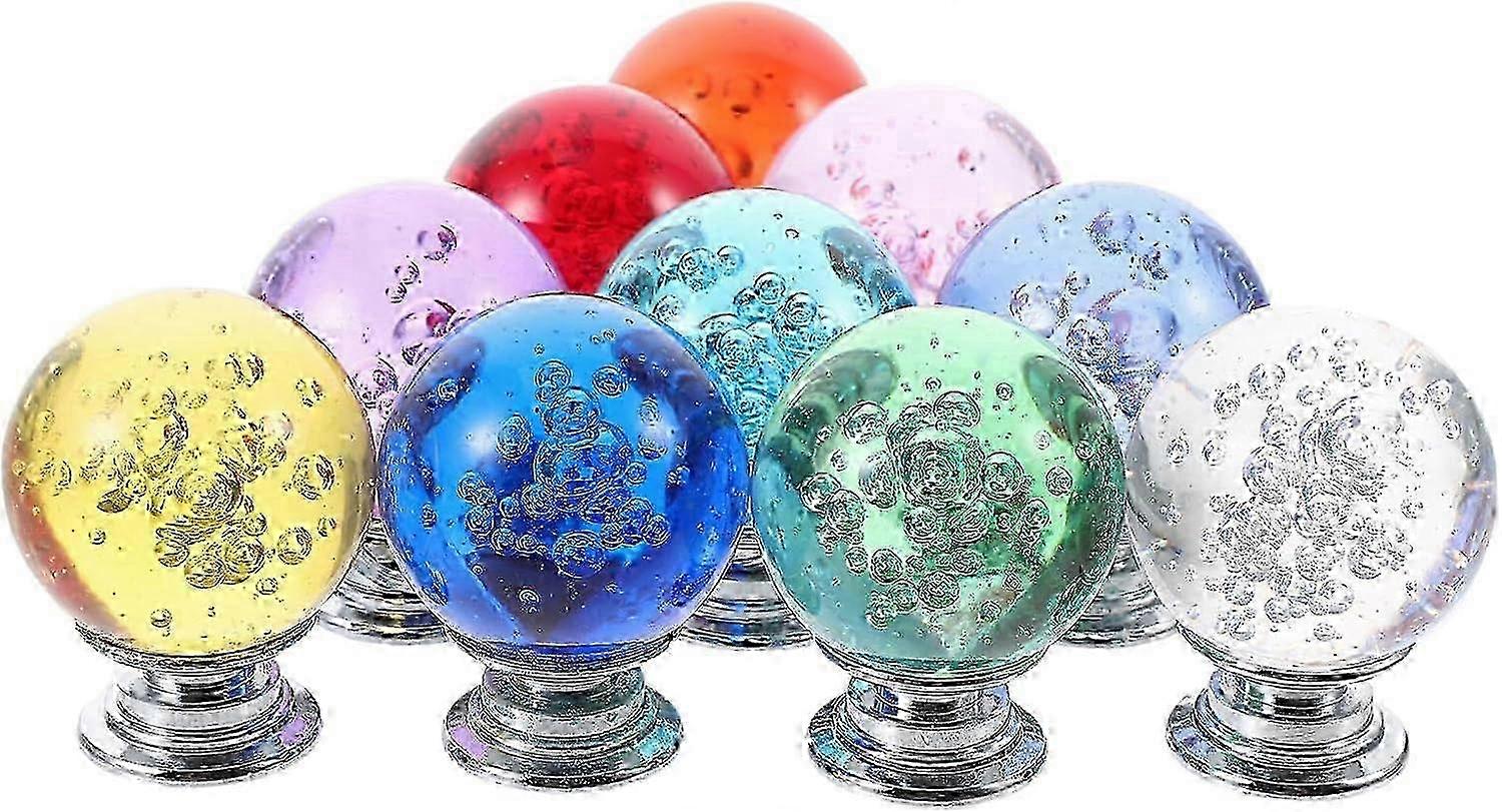 LM Dresser Knobs 10pcs Crystal Drawer Knobs Glass Pull Handle Cupboard Drawer Knobs Cabinet Handles Single Hole Wardrobe Pulls for Bookcase Cabin YOW