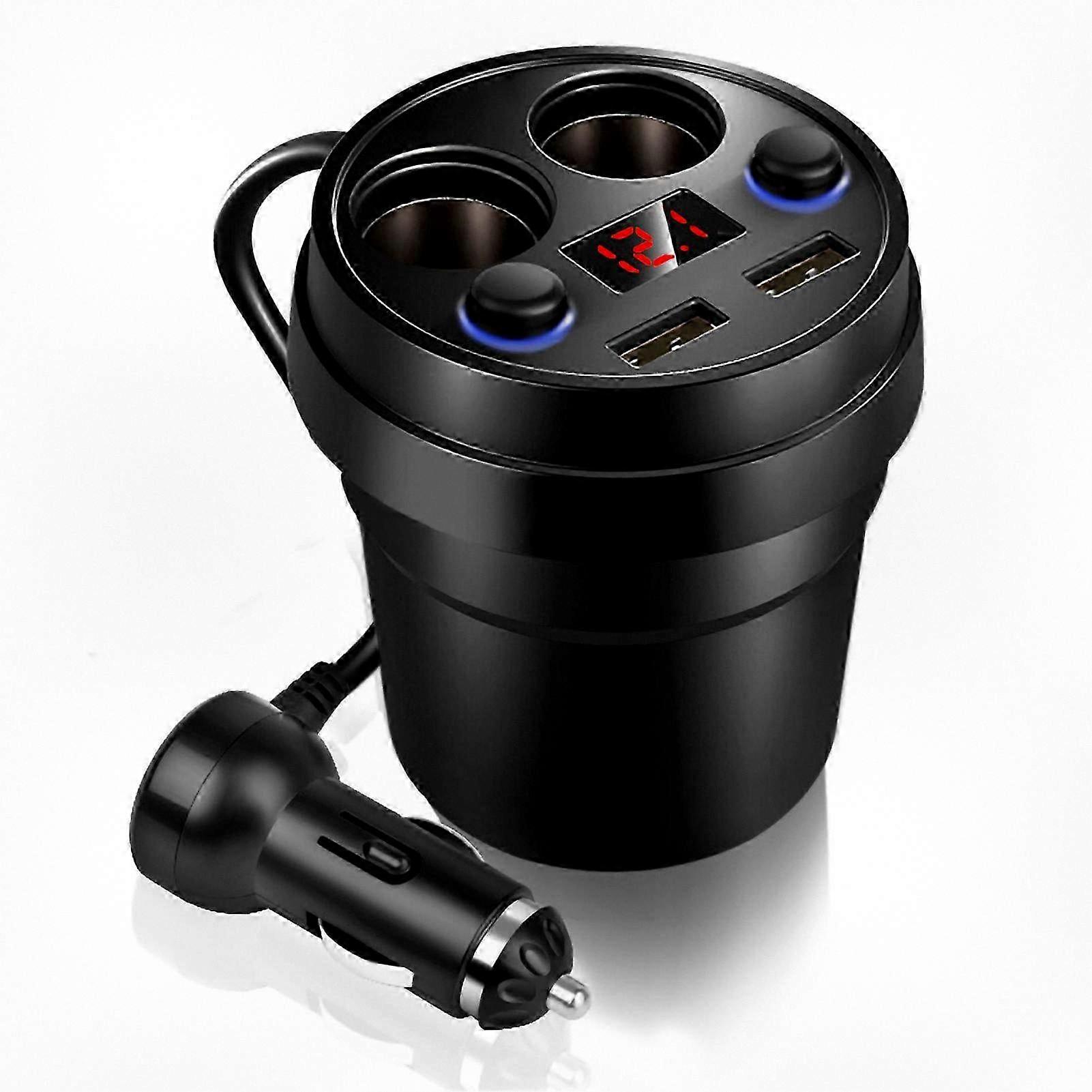 Dual USB Car Charger with Wire for Phone Tablet PC, Multifunction Cigarette Lighter Adapter Compatible with Most Devices