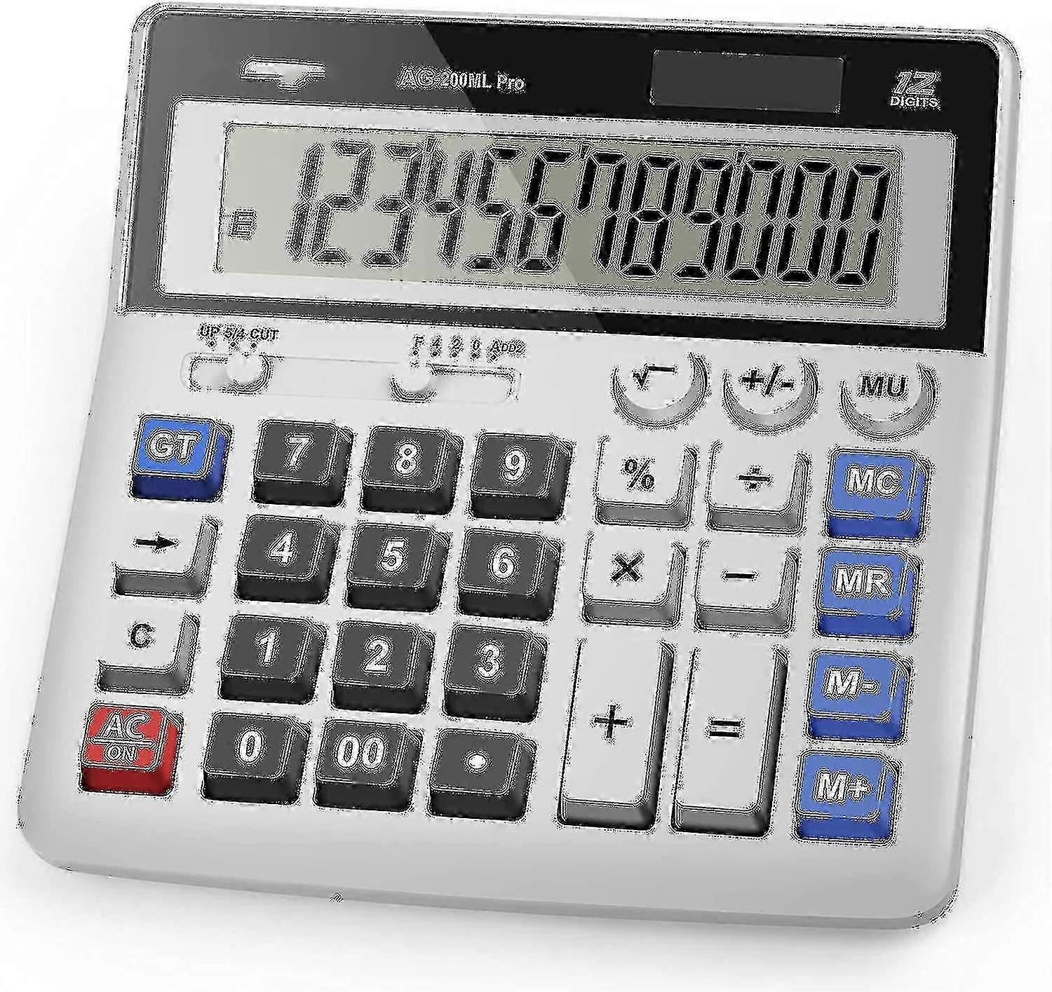 Calculator,standard Function Desktop Calculators,basic Financial Calculator Solar Powered Accounting Calculator 12 Digit Lcd Display Calculators,offic