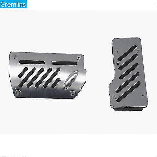 Aluminum Automatic Car Transmission Non-Slip Pedal Cover Set Kit for Accelerator and Brake Pedals - Suitable for Various Brands, 2 Pcs