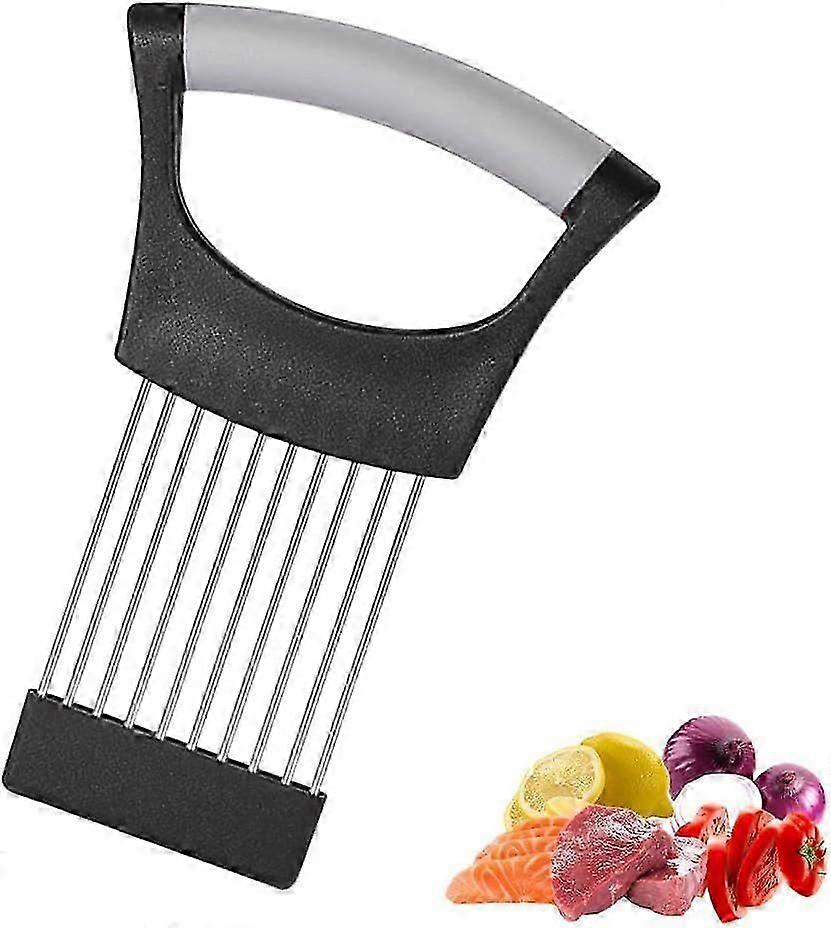 Onion Slicer Holder, Stainless Steel Onion Holder for Slicing, Improved Onion Holder, Vegetable Cutter, Food Slicer Assistant, Cutting Tool for Meat V