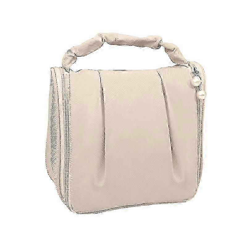 ゴムバンド付きトラベルトイレタリーバッグ、フック付きハンギングトイレタリーバッグ、トイレタリー用ベージュ