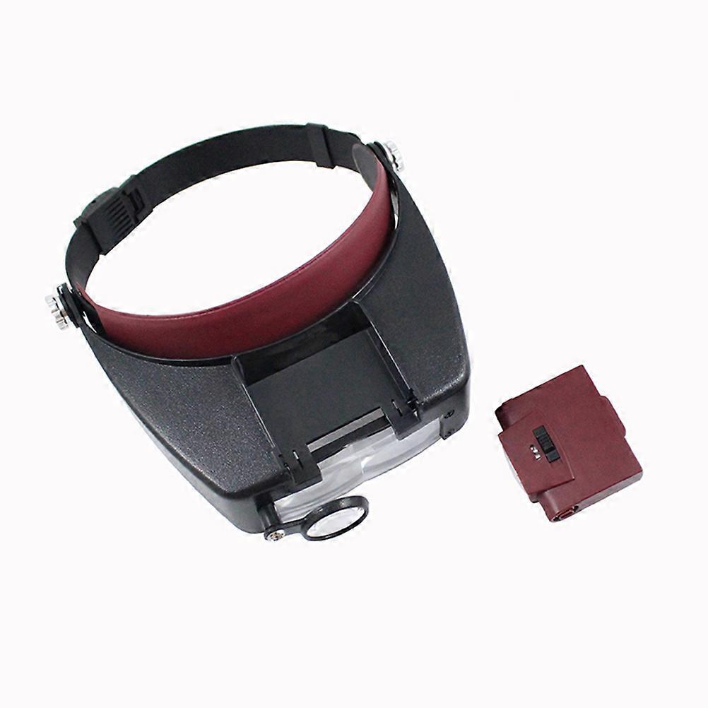 Magnifier Headband Lighted Helmet Style For Reading Electronic Repair Acrylic 25.00X20.00X5.00CM 1Pack