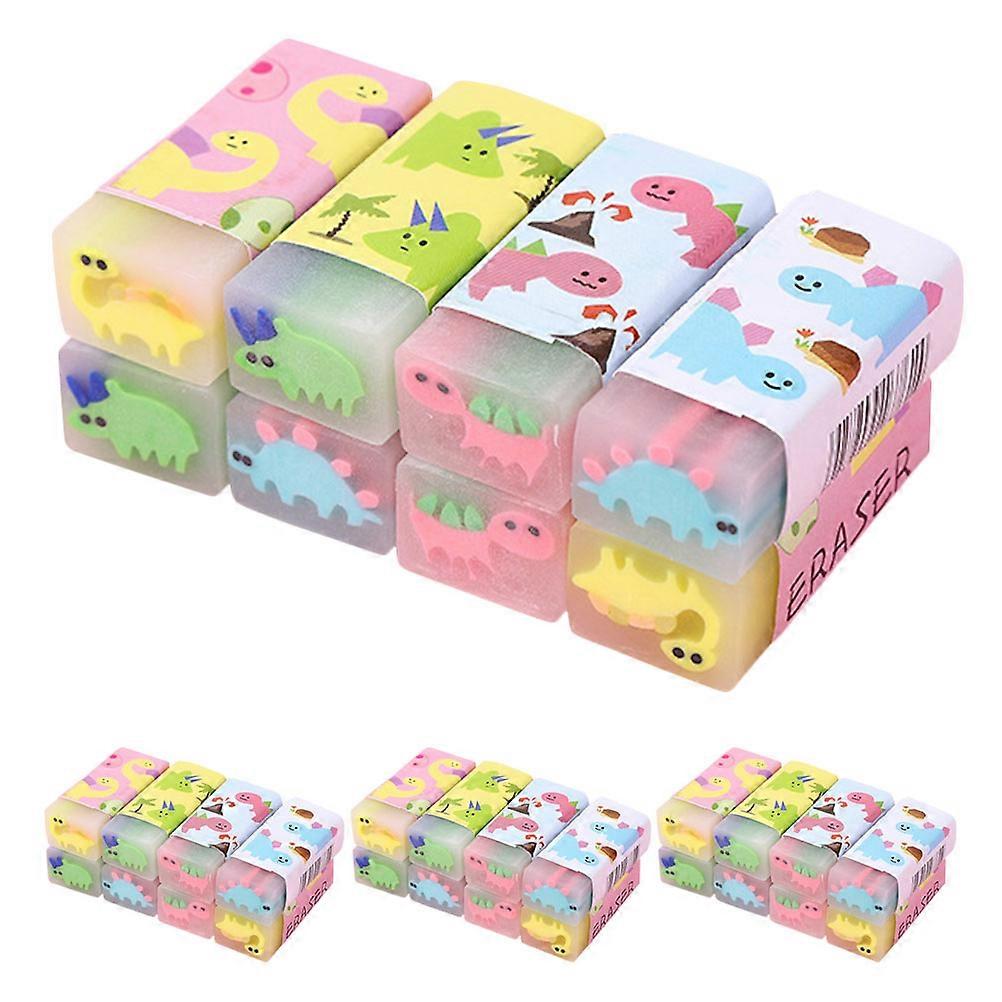 Cute Dinosaur Erasers For Students Kawaii Stationery Classroom Use Assorted .50X2.00X1.50cm Correction 32Pcs