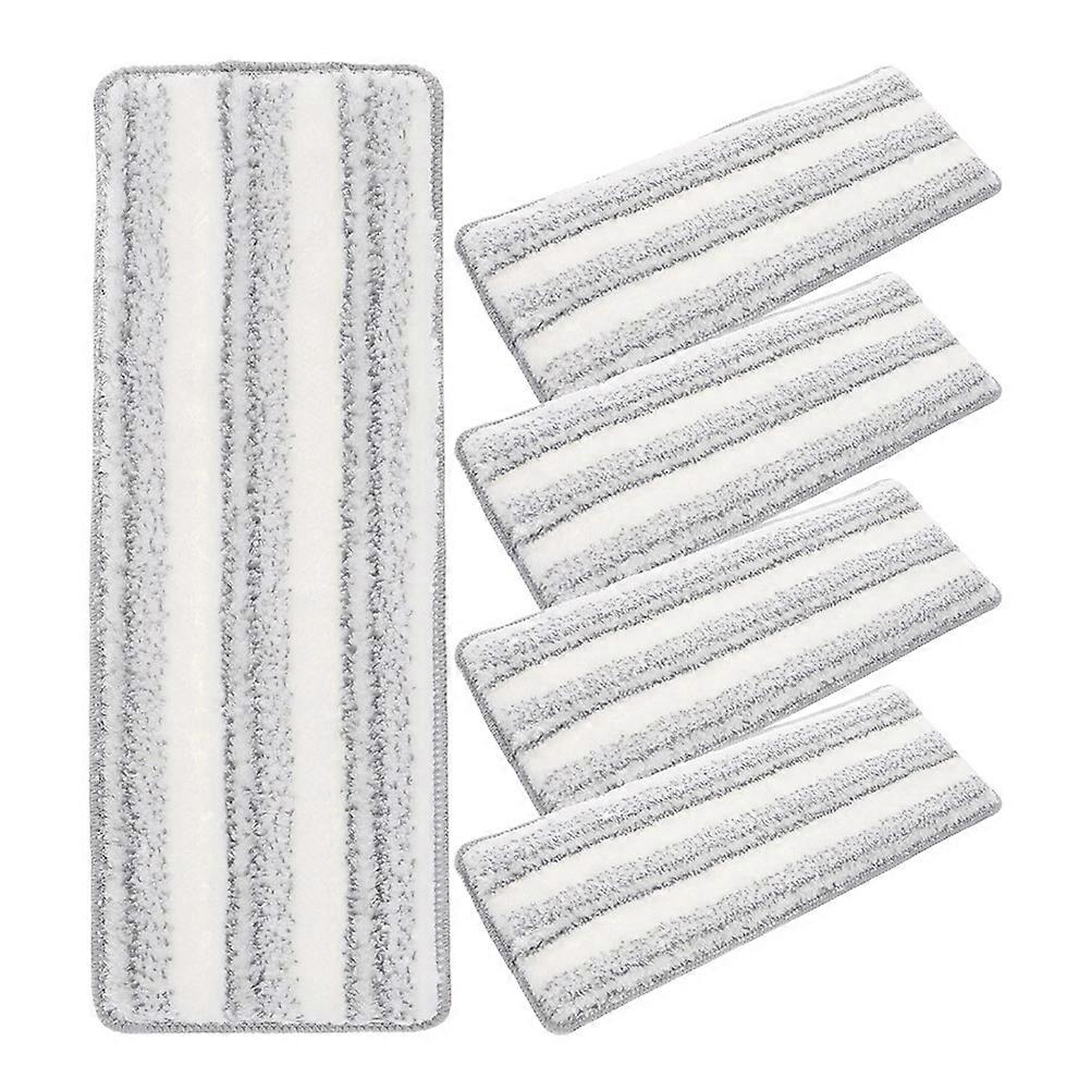 5 Reusable Microfiber Mop Pads for Household Floor Cleaning – Washable Flat Mop Heads with Self Adhesive Backing, High Absorption Replacement for