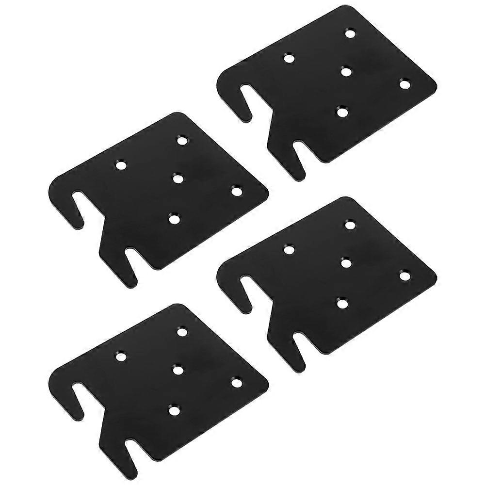 Heavy Duty Bed Rail Brackets with Iron Hooks Secure Furniture Fasteners, Black Finish, Easy Installation