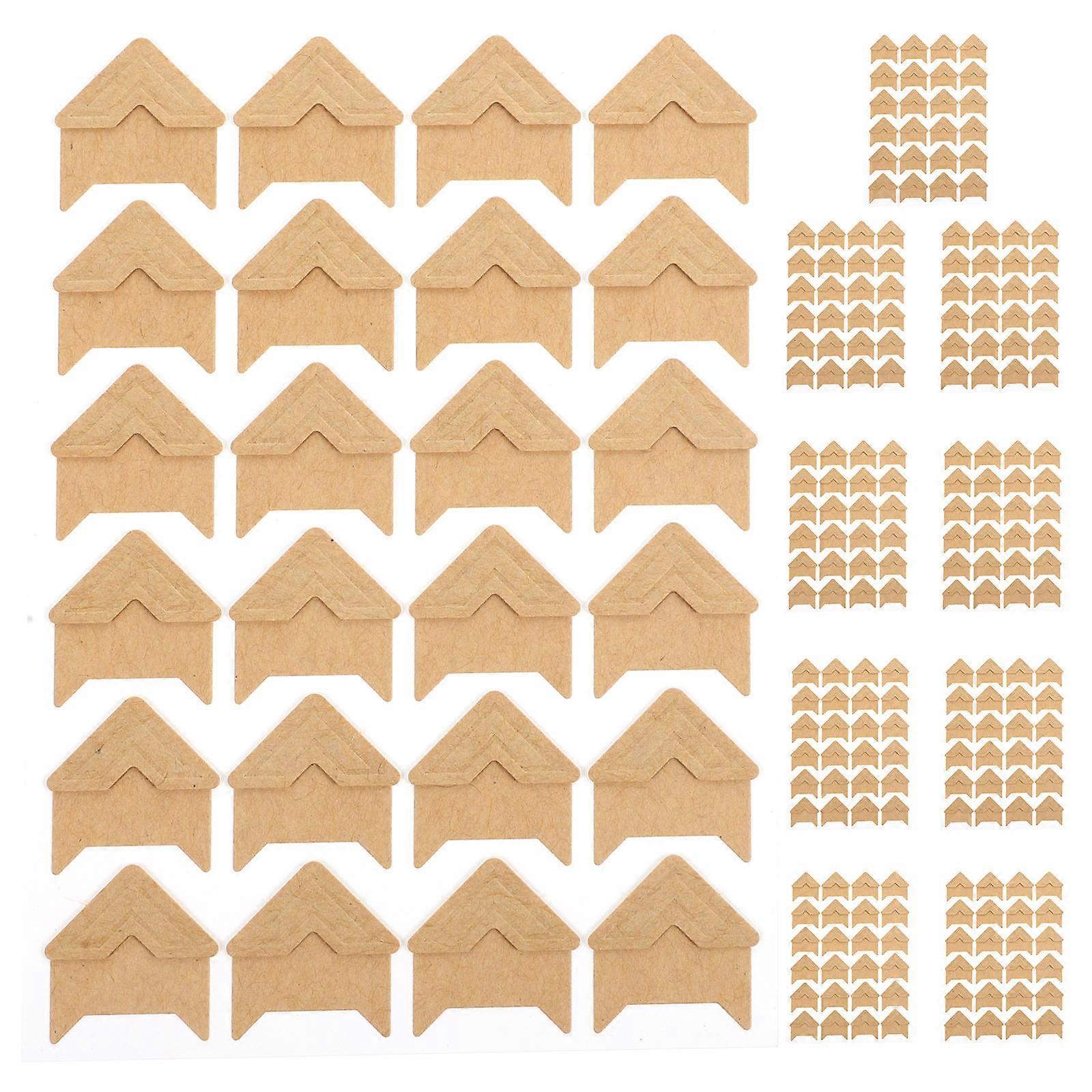 Self-Adhesive Photo Corners Stickers Decorate Photo Album Square Khaki 2.1X2.1Cm Scrapbooking 10 Sheets
