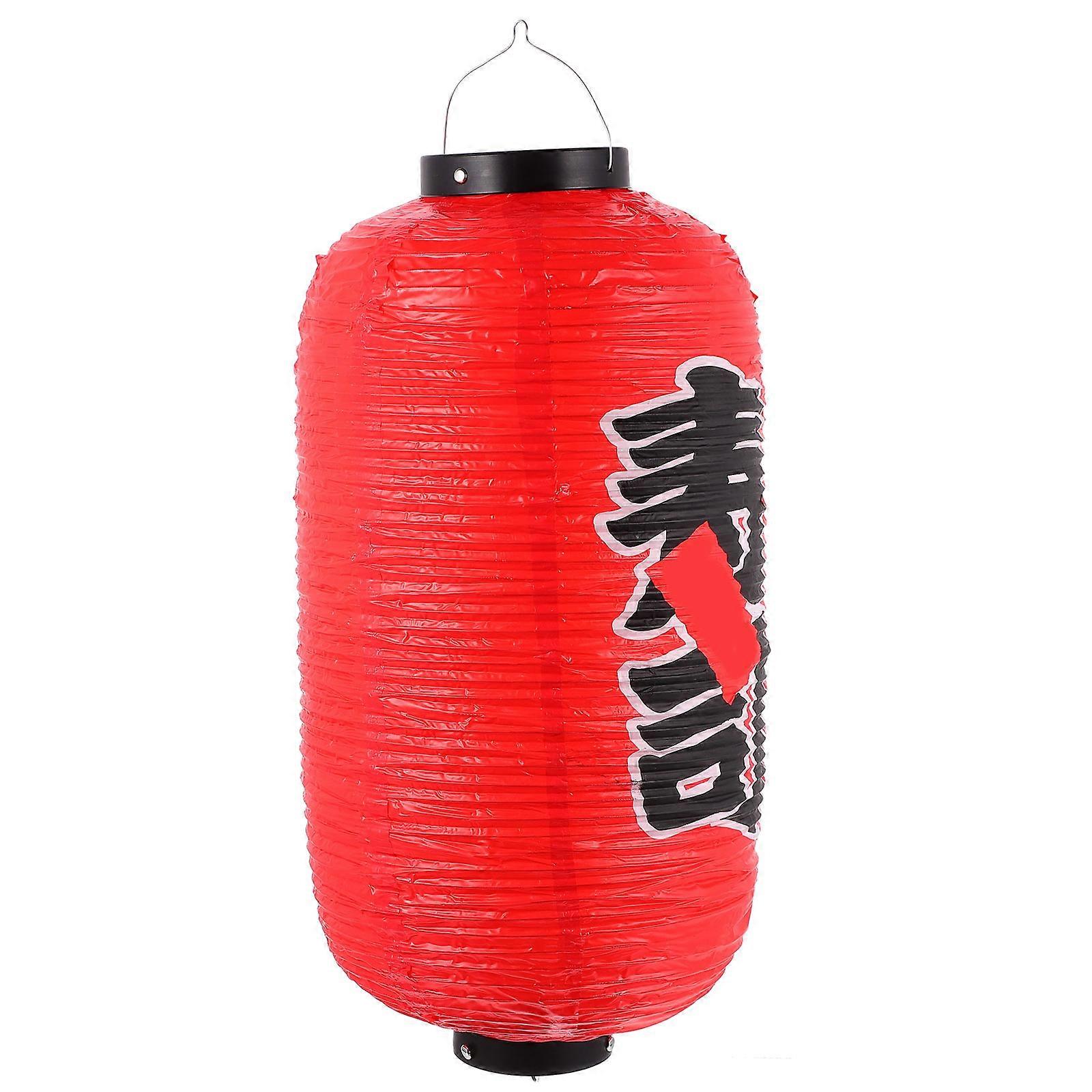 Japanese Sushi Lantern Beautiful Decorative Round Shape for Restaurant Red 24x24x53cm Waterproof 1Set