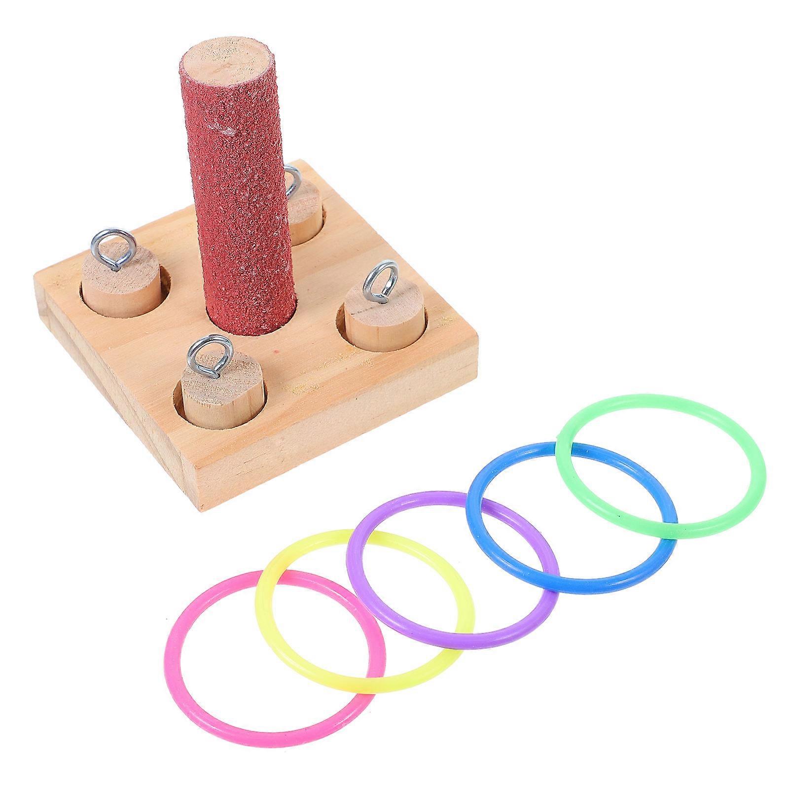 Parrot Foraging Toys Wooden Parrot Toy Bird Entertainment Assorted Color 10X7.5X7.5CM Encourage Pet Exercises 1Set