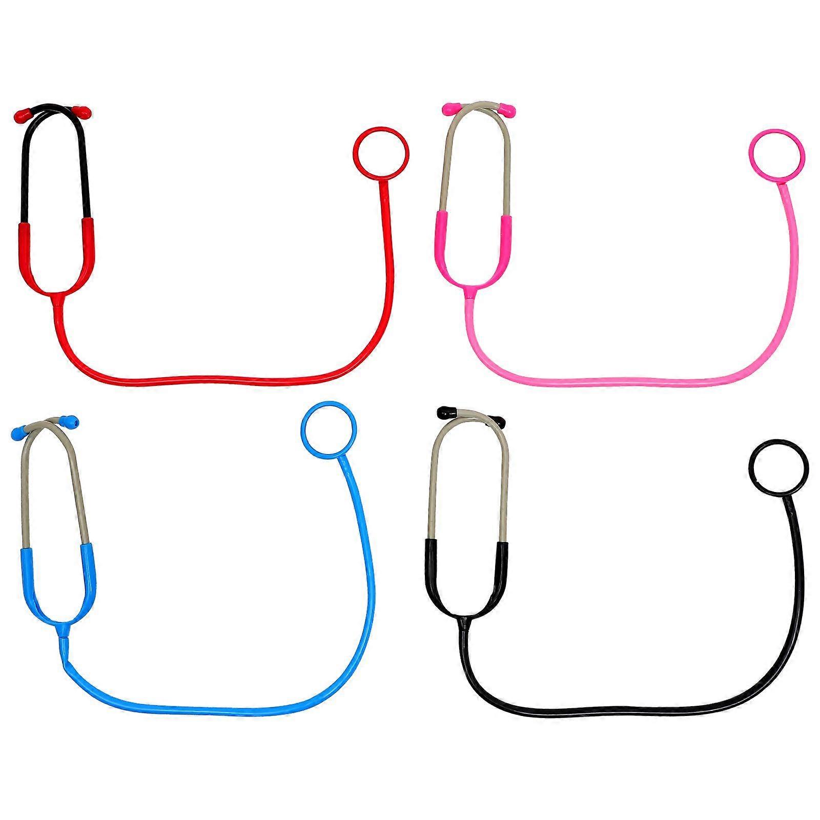 4 قطع هالوين أطفال سماعة طبية لعبة محاكاة تمريض سماعة طبية للأطفال لعب دور طبيب لعبة