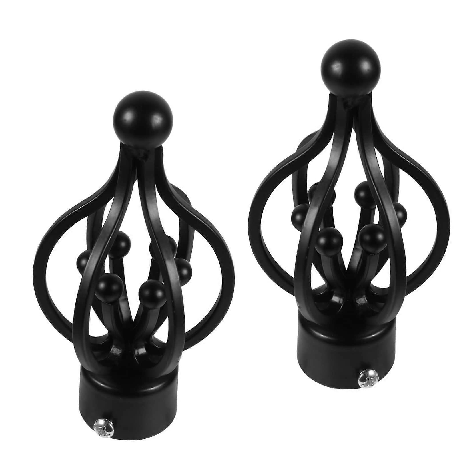 Drape Rod Final Head Cap Set of 2 for Curtain Rod End Pieces, Compatible with Standard 1 Inch Rods, Durable Plastic Material