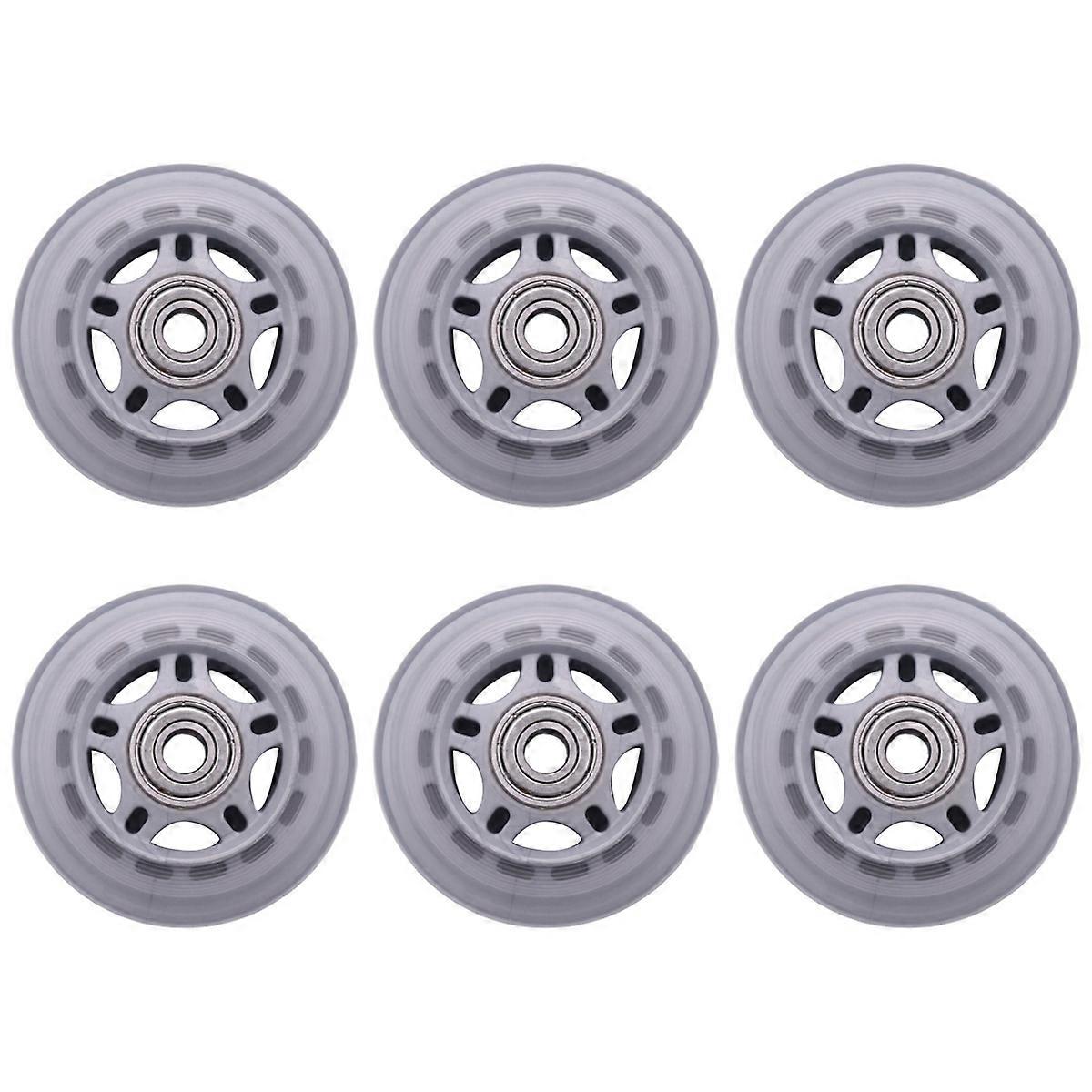 6X Skating Shoes 608ZZ Bearing Inline Skate Wheel Clear Gray