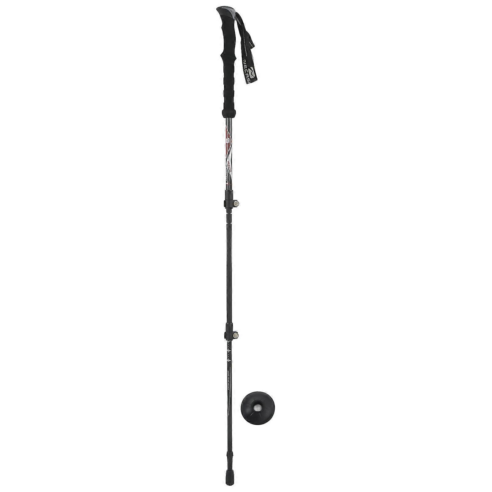 Bâton de randonnée en fibre de carbone, rétractable en 3 sections, léger, résistant à l'usure, ergonomique, noir
