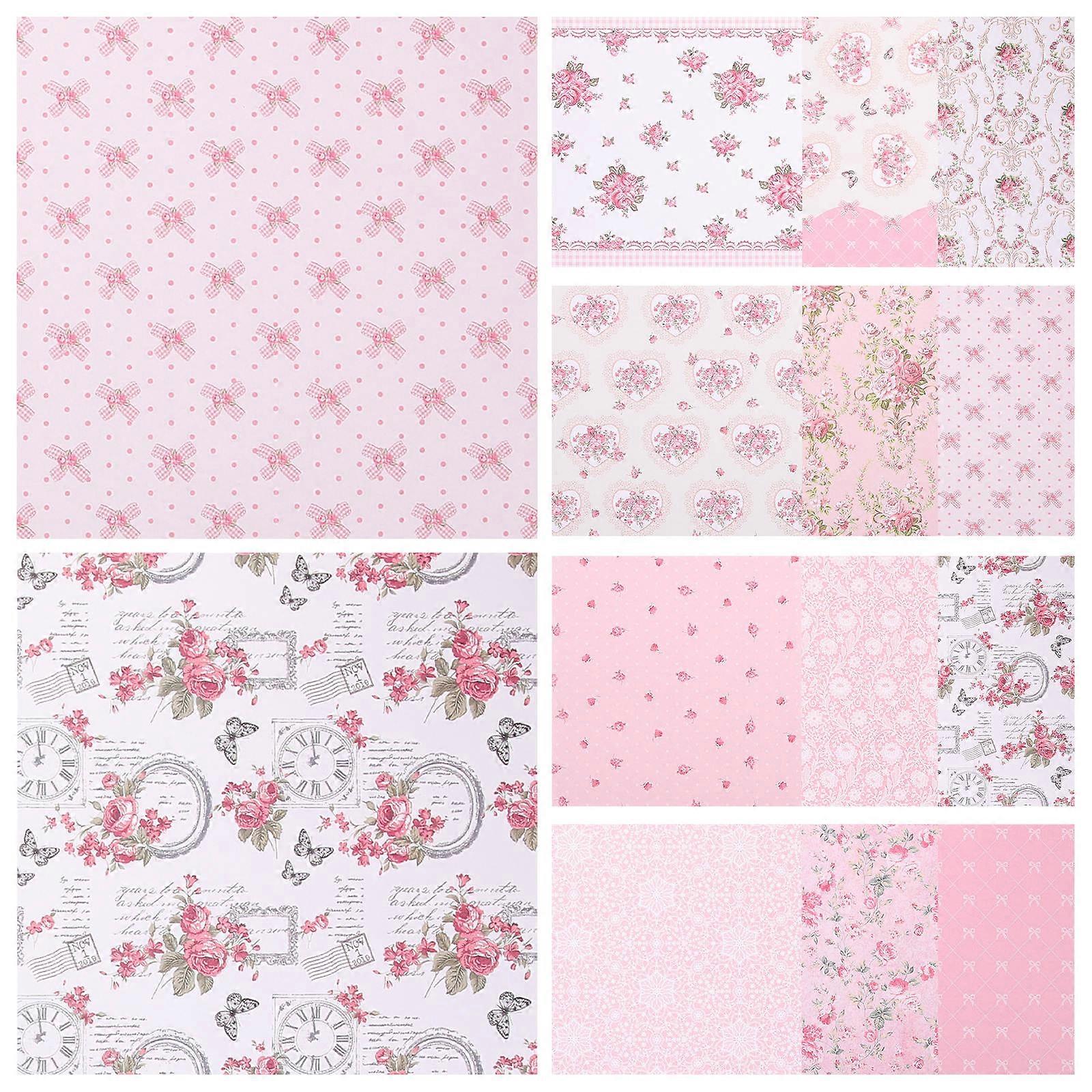 Aesthetic Scrapbooking Multi Use Handmade DIY Planner Papers for Creative Crafts, Journaling, and Card Making – 24 Sheets