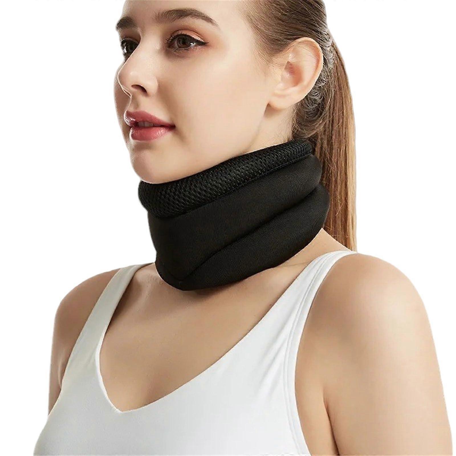 Asipu Neckfixer Soft Foam Neck Support Brace for Ergonomic Spine Stabilization, Travel, and Office Use - Black, 1 Piece