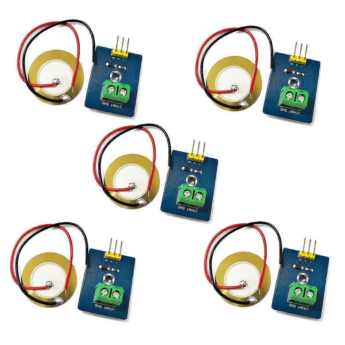 Piezoelectric Sensor Analogue Ceramic Vibration Sensor Module Piezoelectric for Arduino DIY Kit Pack of 5