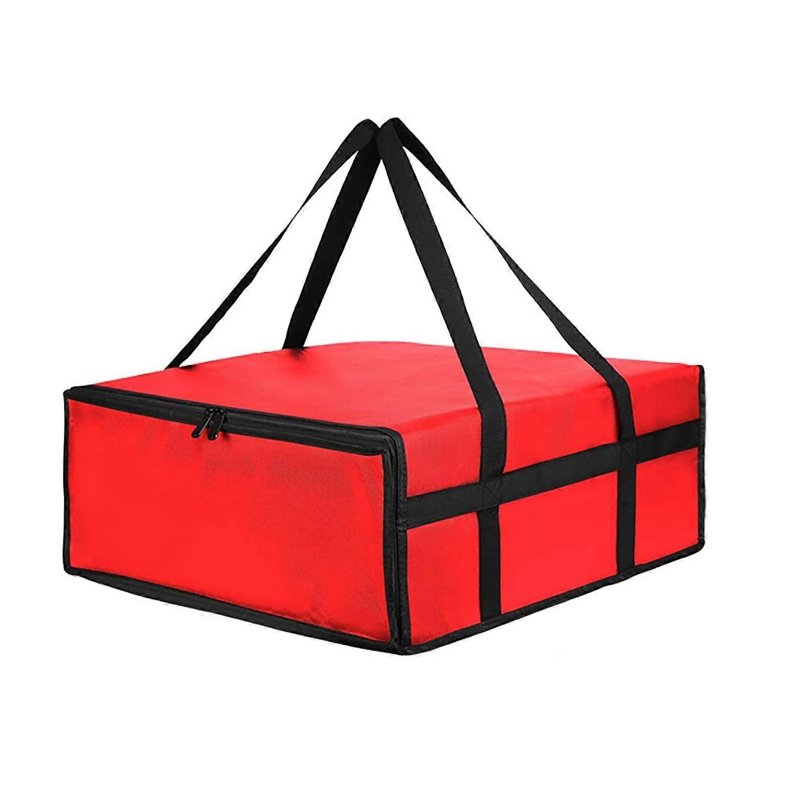 Pizza Delivery Bag, Foldable Insulated Bag, Thermal Picnic Bag (Red M)