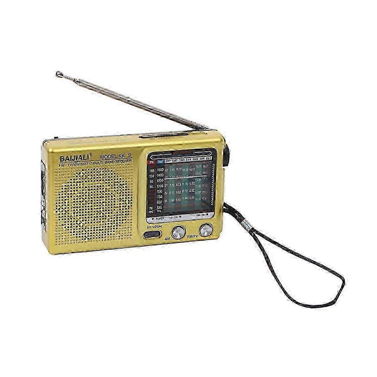 Radio portable vintage à bande complète - Mini radio utilitaire météo multifonction pratique