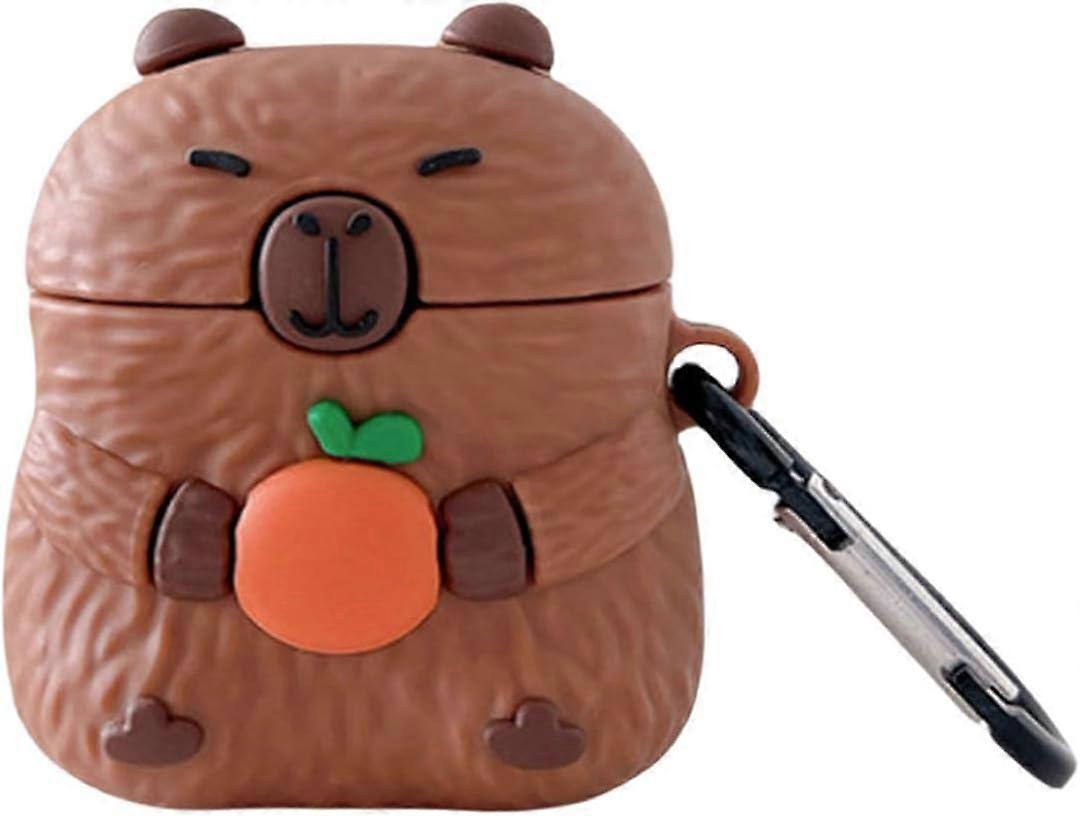 Funny Capybara Shockproof Protective Earbuds Covers for Air pods 4 Gen