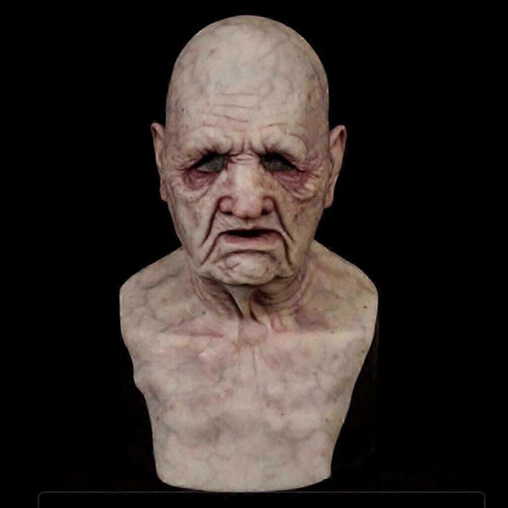 Halloween Theme Latex Old Man Elder Mask Cosplay Realistic Decorations Props
