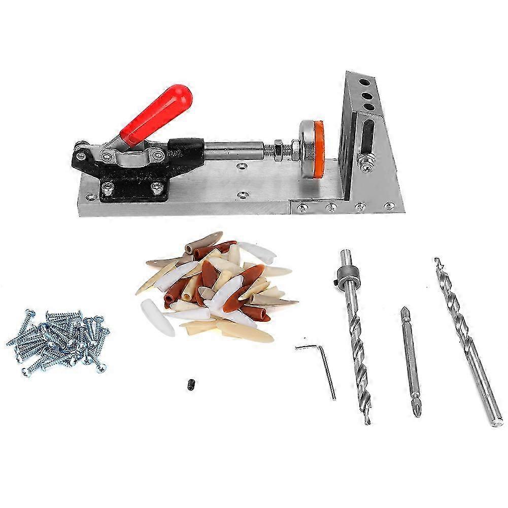Woodworking Inclined Pocket Hole Drilling Guide Clamp with Accessories Tool for Carpenters