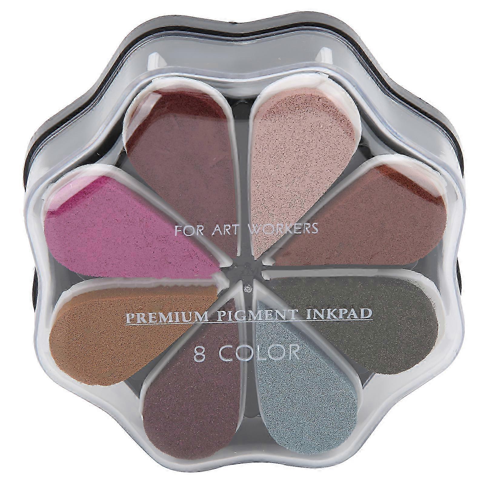 DIY Hand Stamp Printing Pad - 8 Color Water-Based Ink for Ordinary Paper