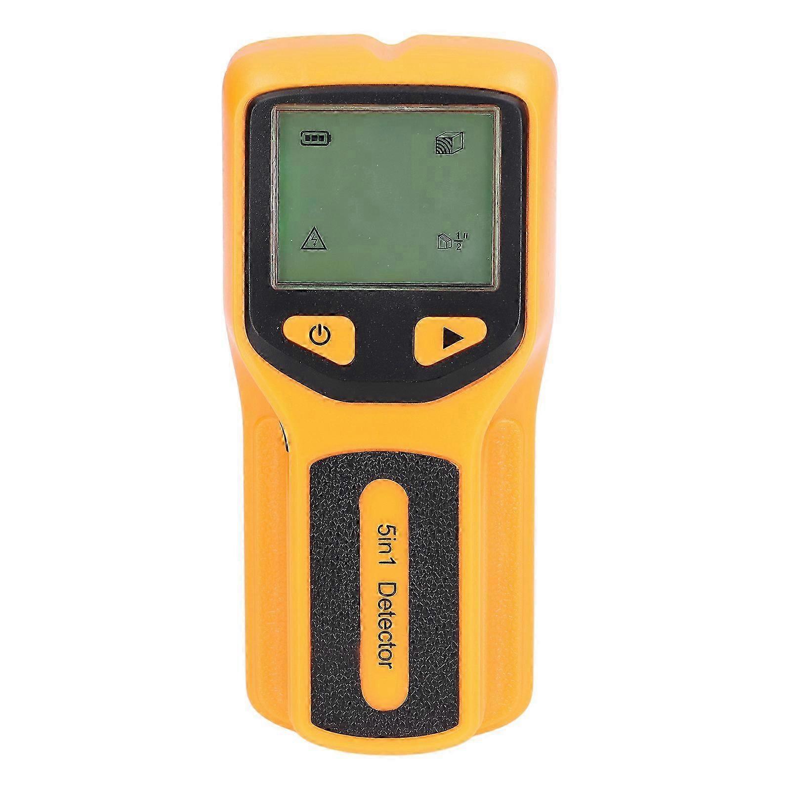 Détecteur de montants 5 en 1, scanner mural multifonctionnel, détecteur électronique de montants métalliques LCD HW430, jaune