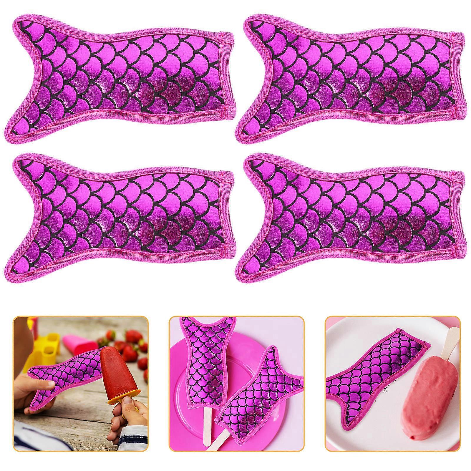 4pcs Mermaid Popsicle Holders, Decorative Ice Pop Sleeves for Parties, Backyard Barbecues & Daily Use – Stylish, Safe & Attractive Design