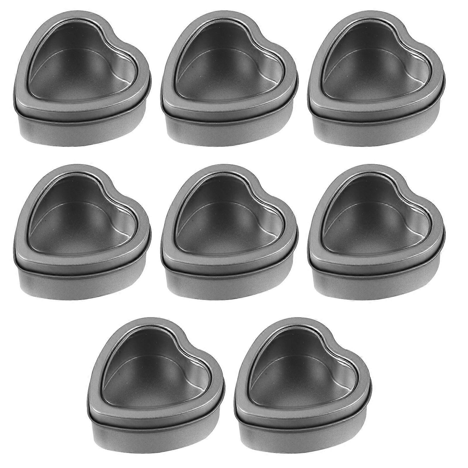 Craft Storage Box Heart Cookie Boxes Decoration General Consumers Tinplate 6x5.9x2.8CM 8Pcs