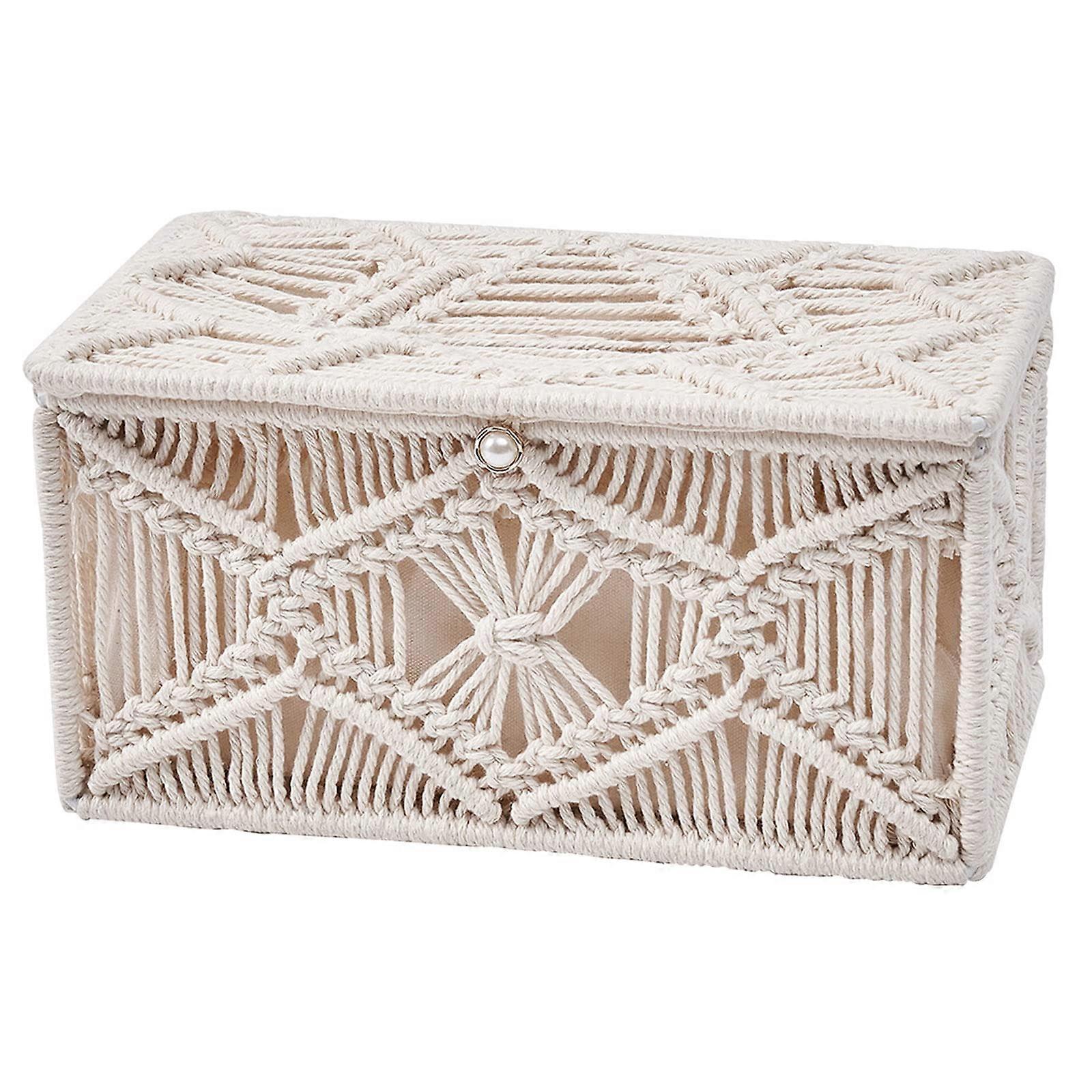 Handwoven Tissue Box, Decorative Multifunctional Organizer, Dining Table Accessory, Restaurant Décor Storage Solution