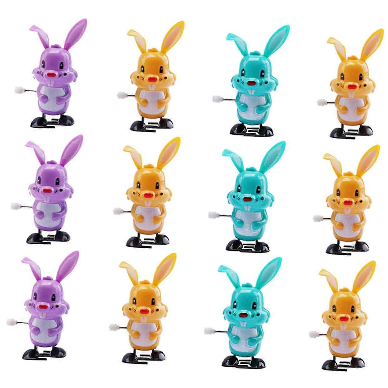 12piece Windup Toy Easter Bunnies for Easter, Durable and Easy to Use,  for Parties and Holiday Fun