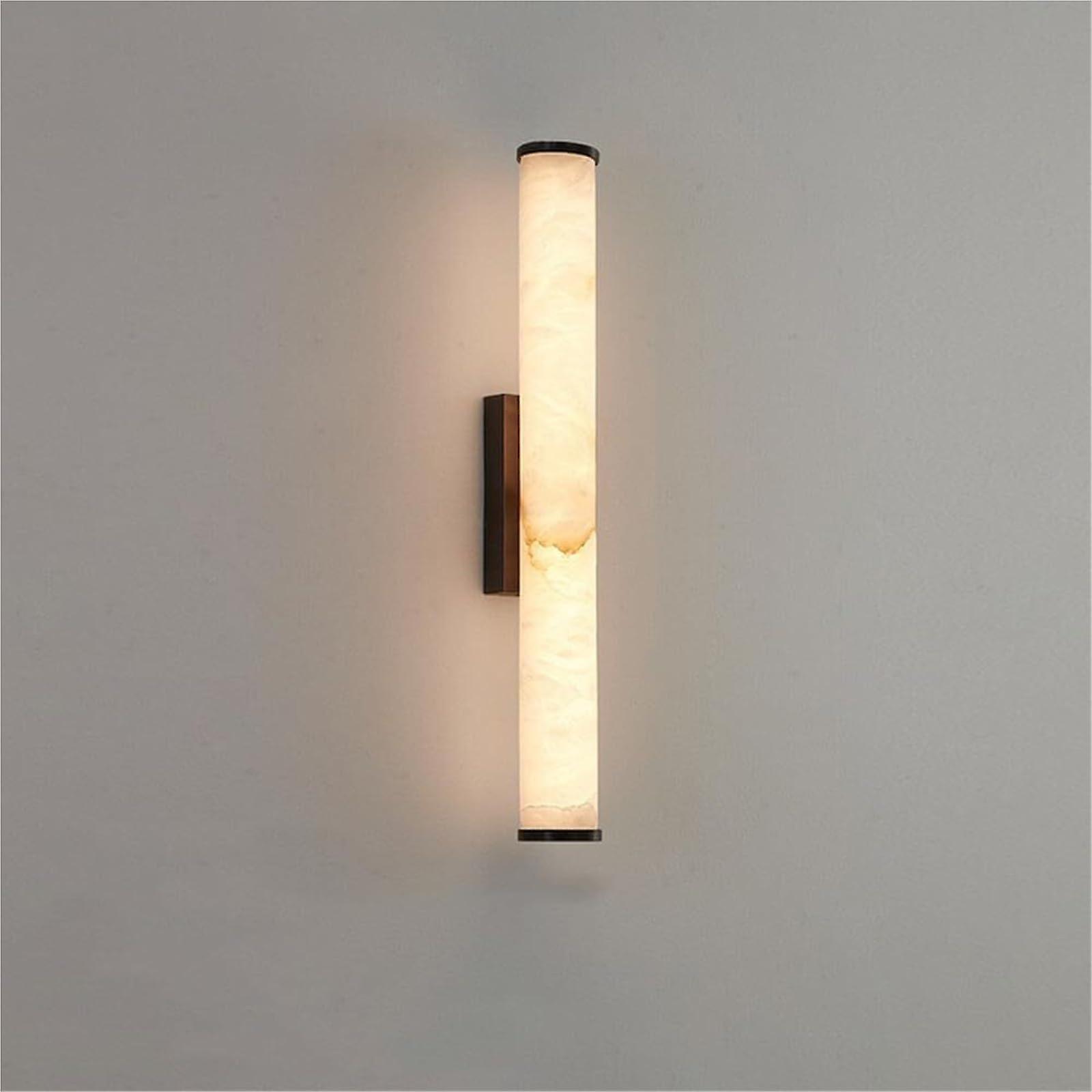 Spanish wall sconces in natural marble with alabaster stripes, copper, for interior spaces