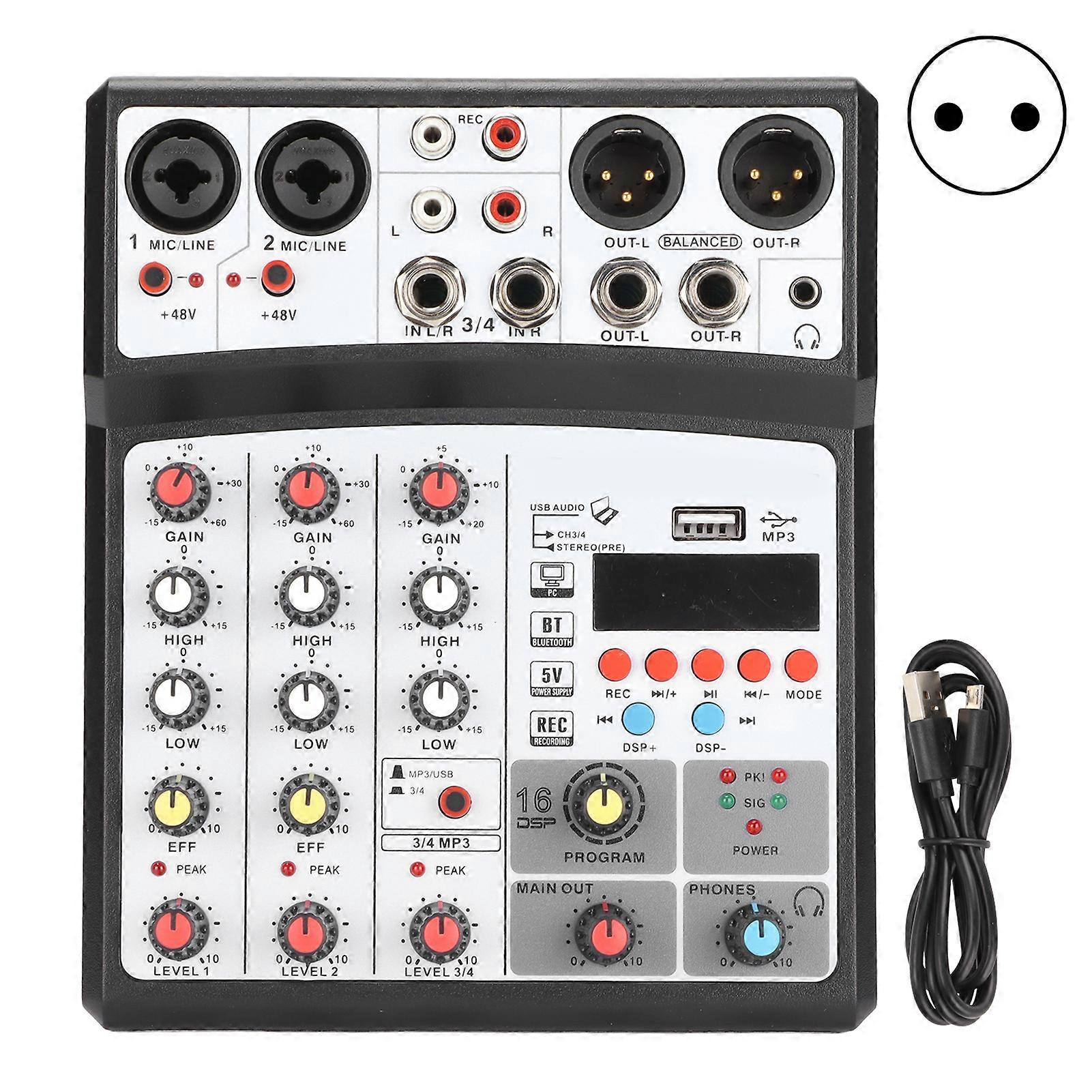 BMG‑04D 4 Channel Mixer 48V Phantom Power Stereo Recording 4 Channel Mixing Console