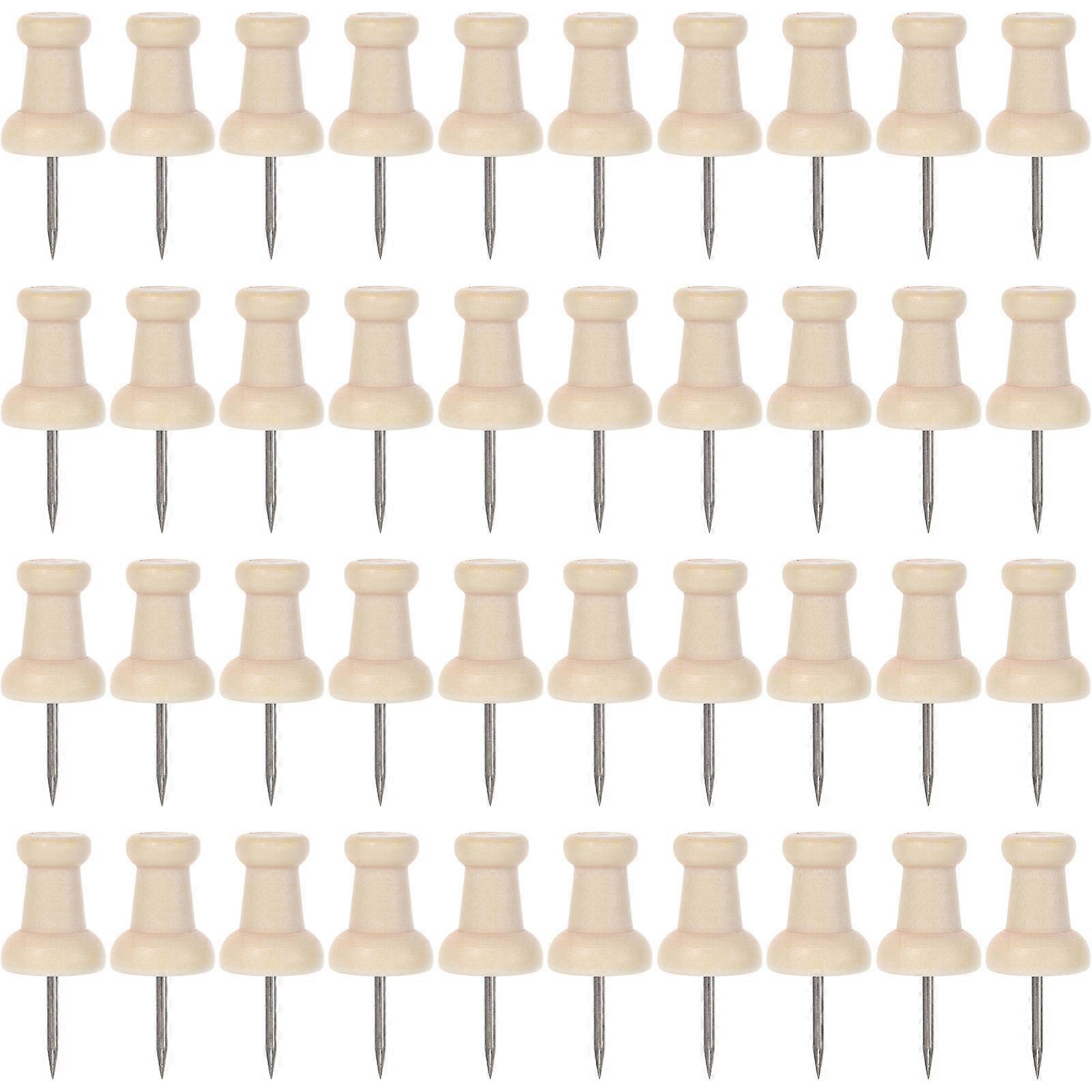 Thumb Tacks For Cork Board Wooden Push Pins Securing Items Photo Boards Classroom Use 50Pack