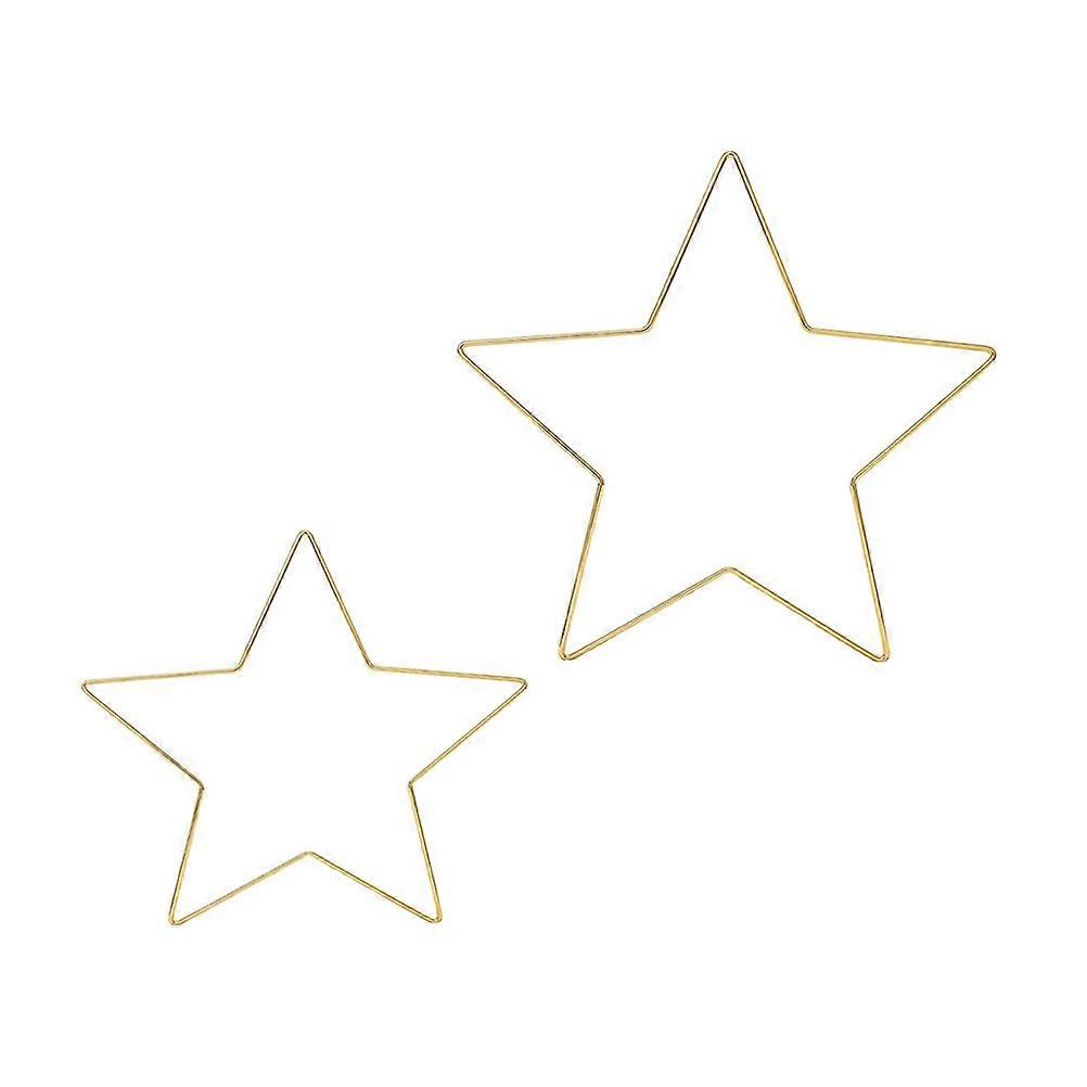 Golden Iron Star Shaped Frames for Decor Craft Projects and DIY Macrame Hoops 2pcs