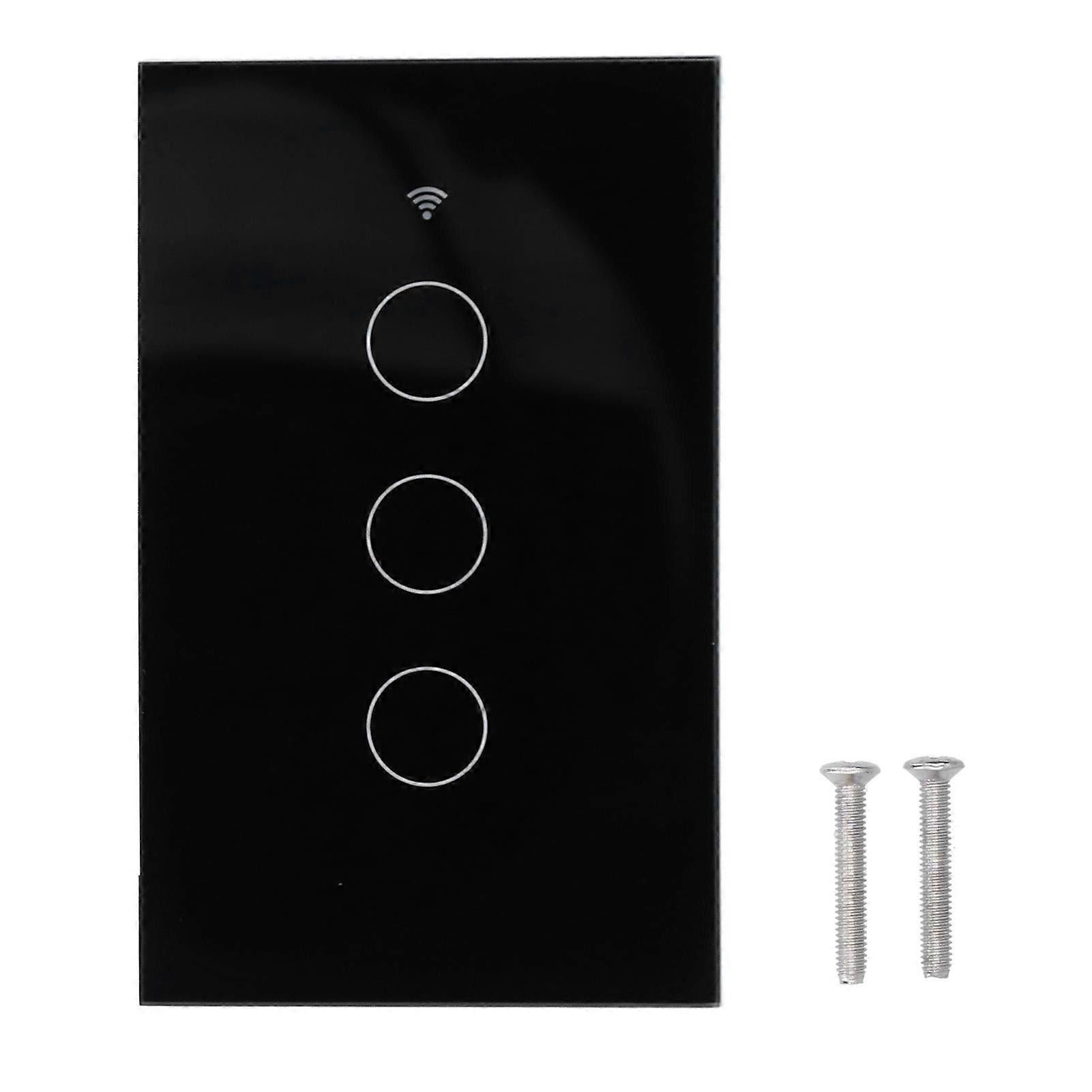 Intelligent Light Touch Switch Control 3 Gang American Type Remote Switch for Tuya Zigbee 100‑240V
