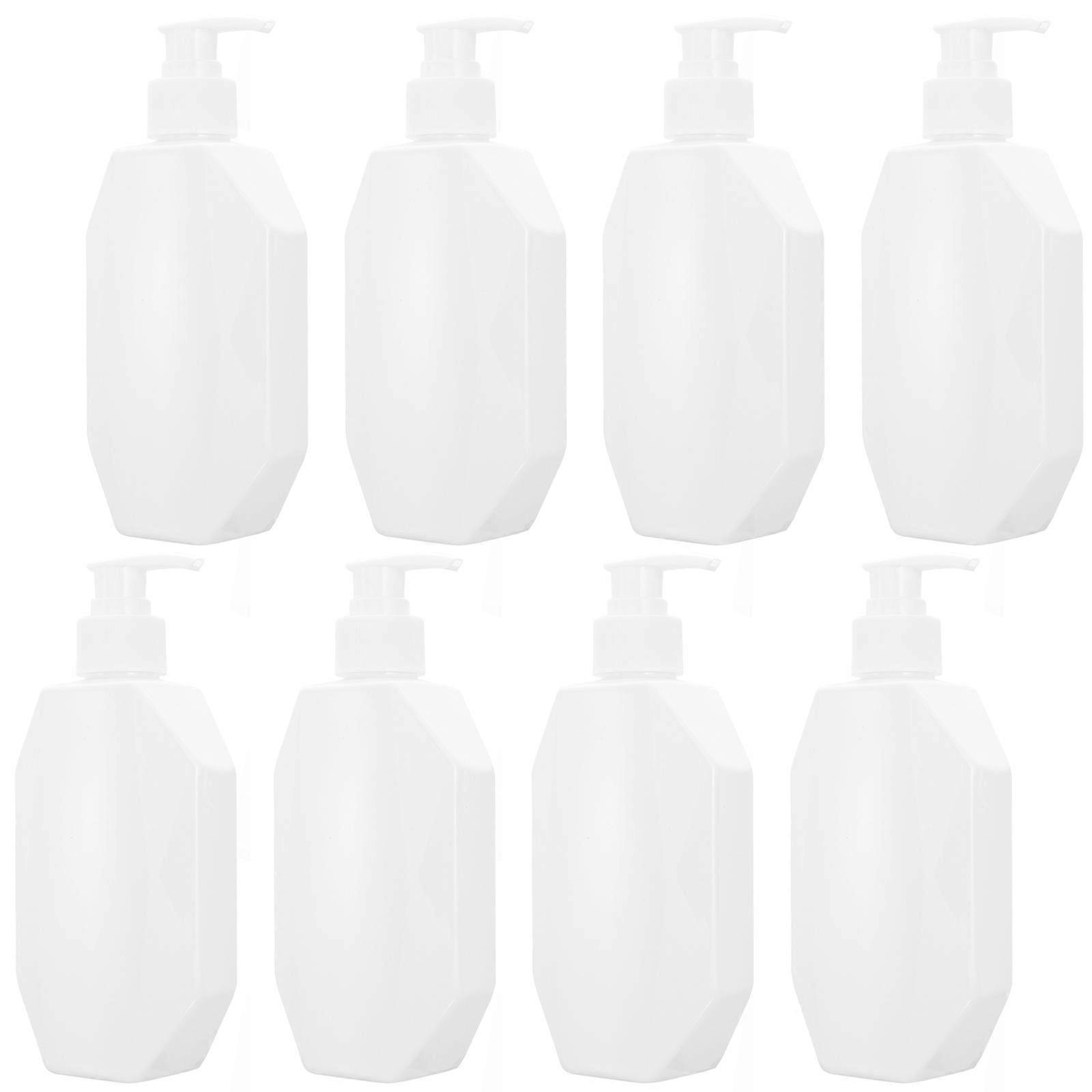 White PET Shampoo Bottle with Pump Dispenser 300ml Portable for Travel and Toiletries Storage